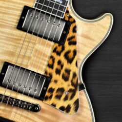 103 - Les Paul custom printed leopard fur pickguard on guitar