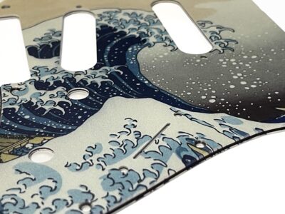 170 - Stratocaster - The Great Wave Off Kanagawa custom printed pickguard closeup