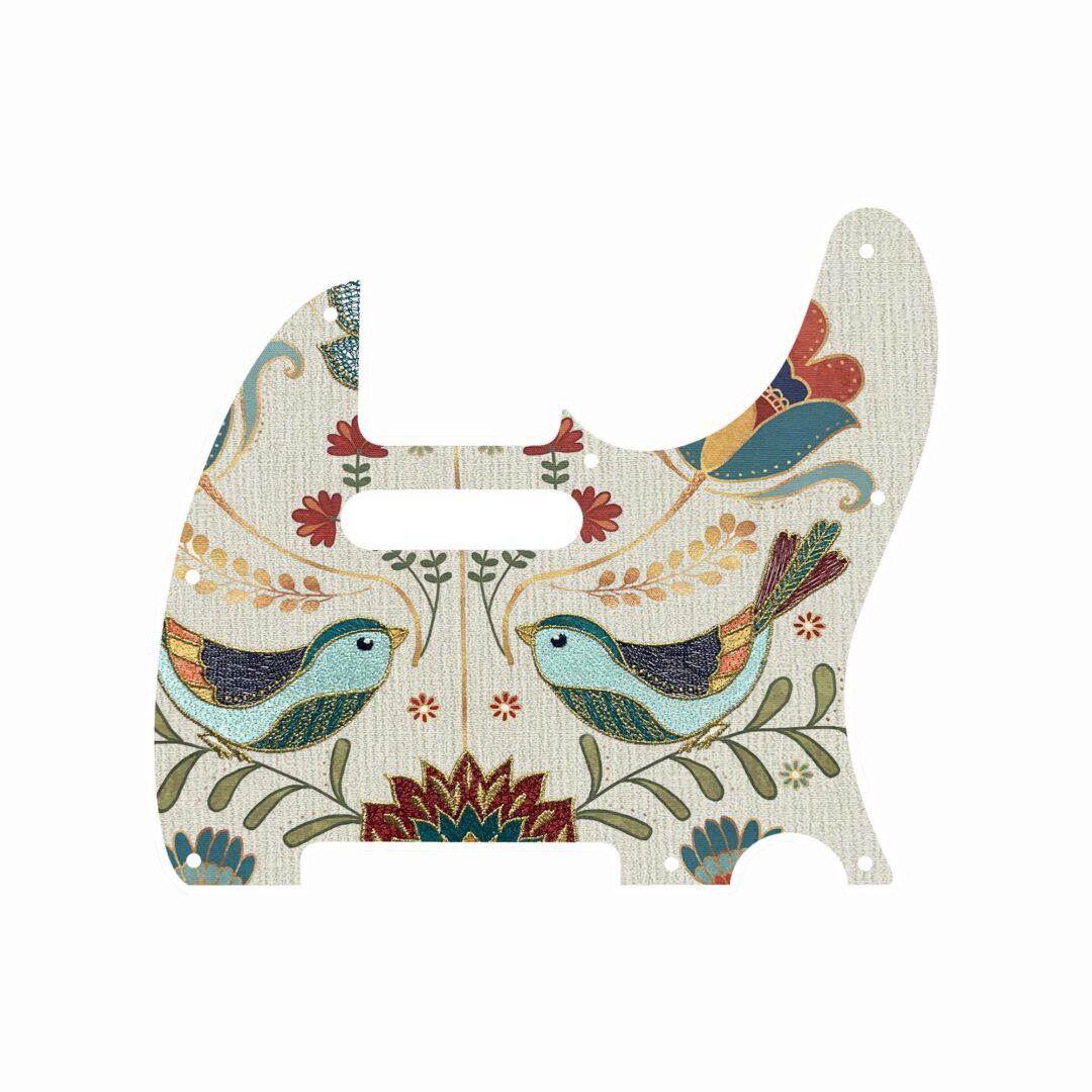 Floral Birds Telecaster Pickguard | USA 3-Ply Birds Design