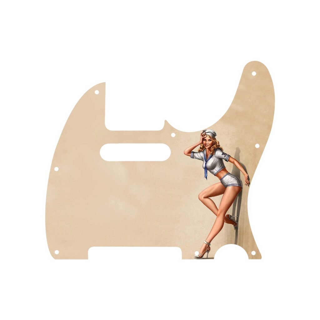 Telecaster Sailor Pinup Pickguard Custom Printed 3 Ply 7205