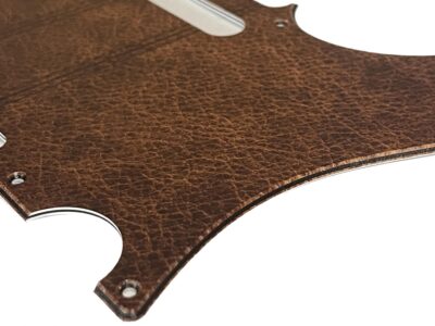 108 - Telecaster leather look custom printed pickguard closeup