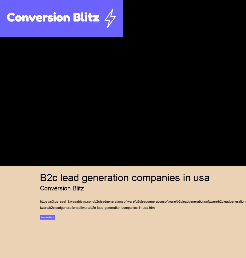 b2c lead generation companies in usa Conversion Blitz b2c lead generation companies in usa