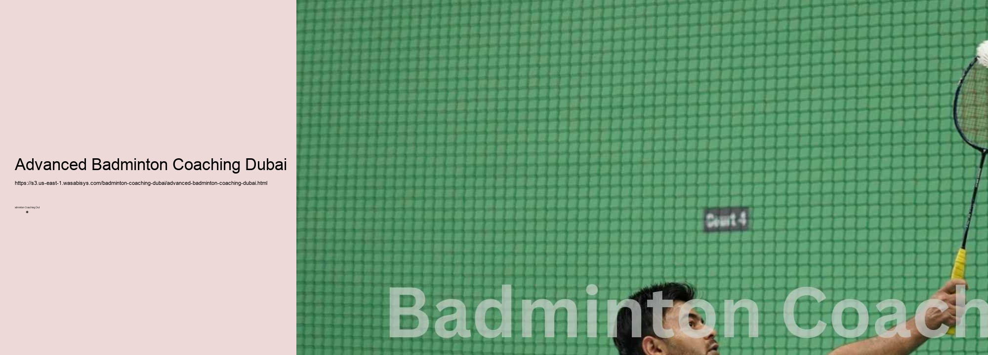 Advanced Badminton Coaching Dubai