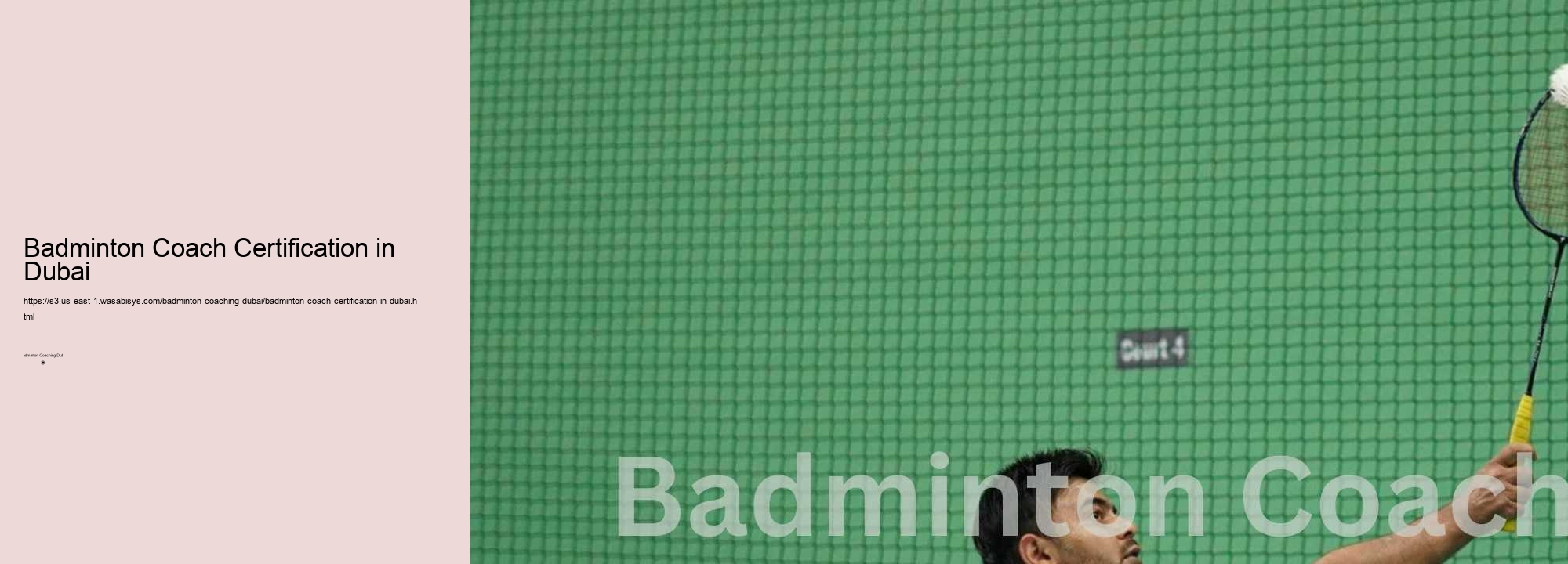 Badminton Coach Certification in Dubai