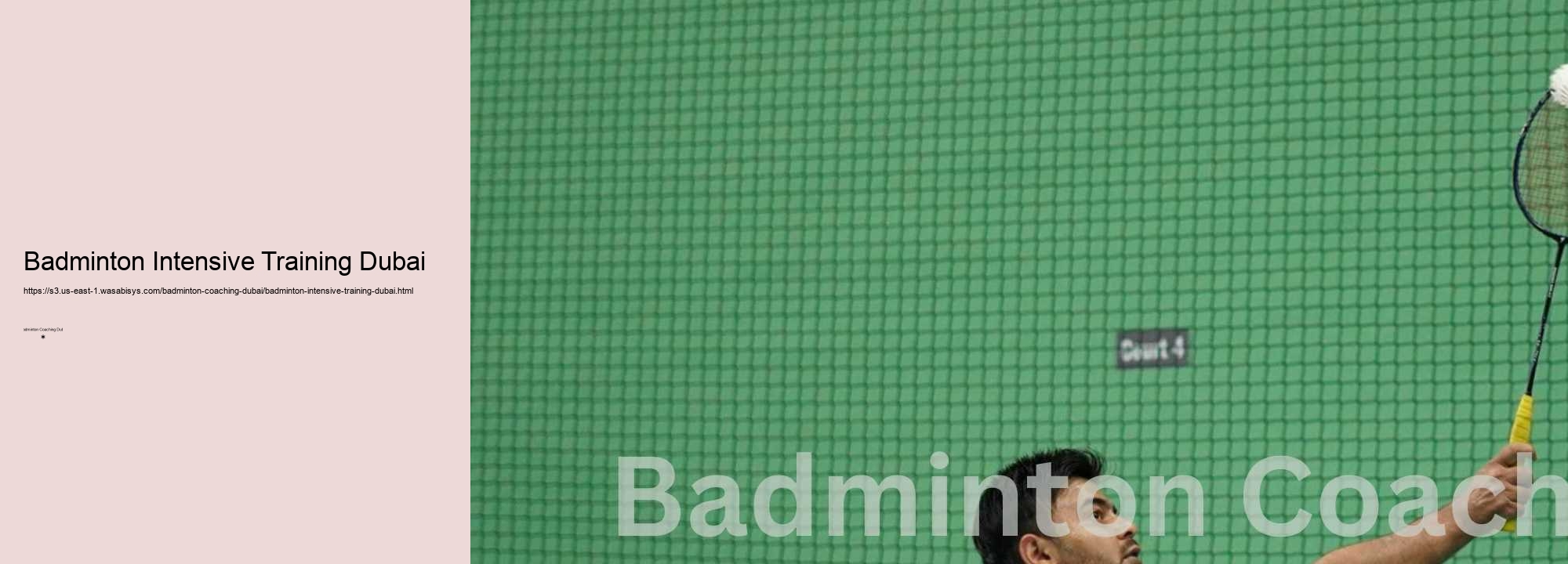 Badminton Intensive Training Dubai