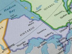 Map,Illustrates,Ontario,,Canada's,Largest,Province,,Known,For,Toronto,,Ottawa,