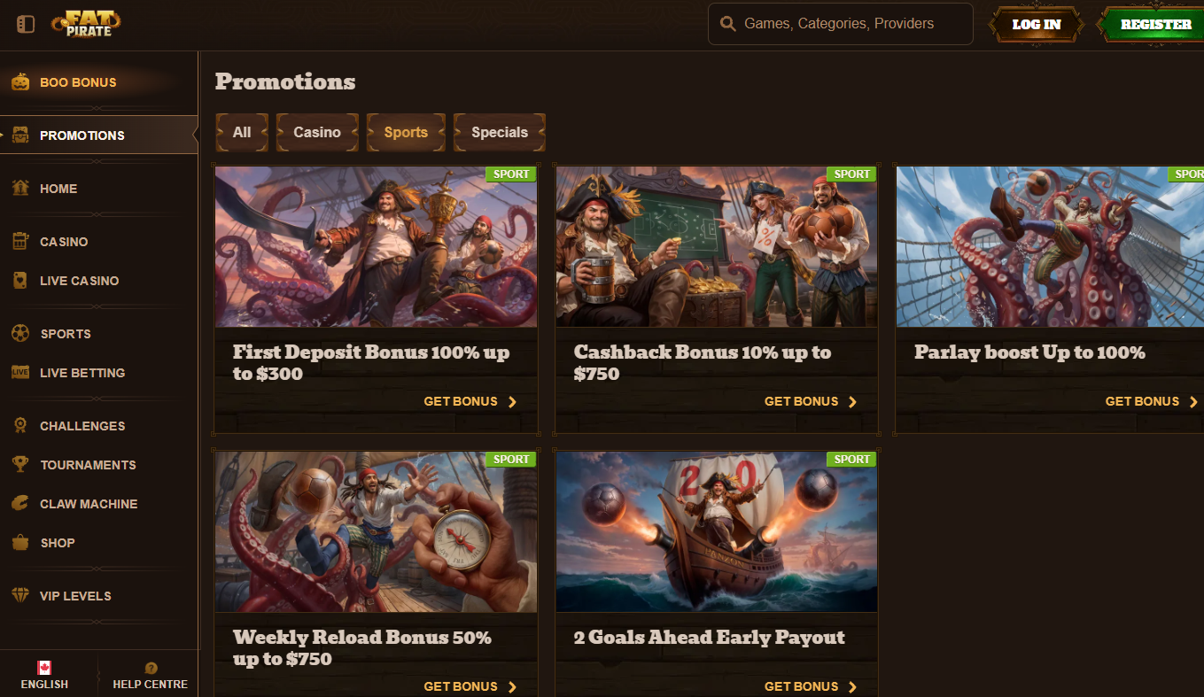 Fatpirate Bonuses and Promotional Offers