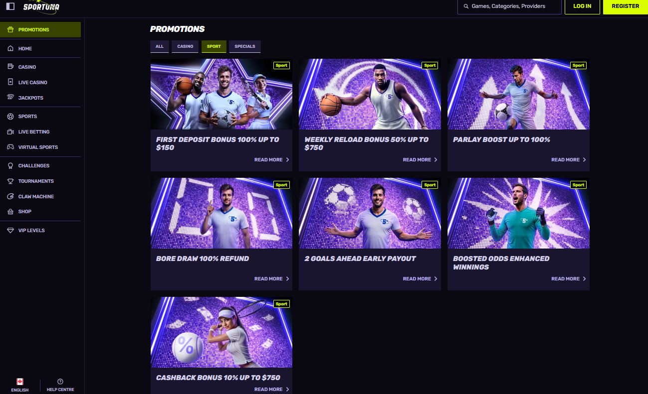 Sportuna Bonuses and Promotions