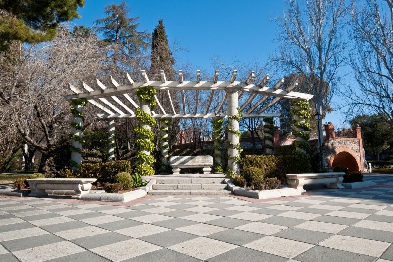 wooden pergola with roof and sides
