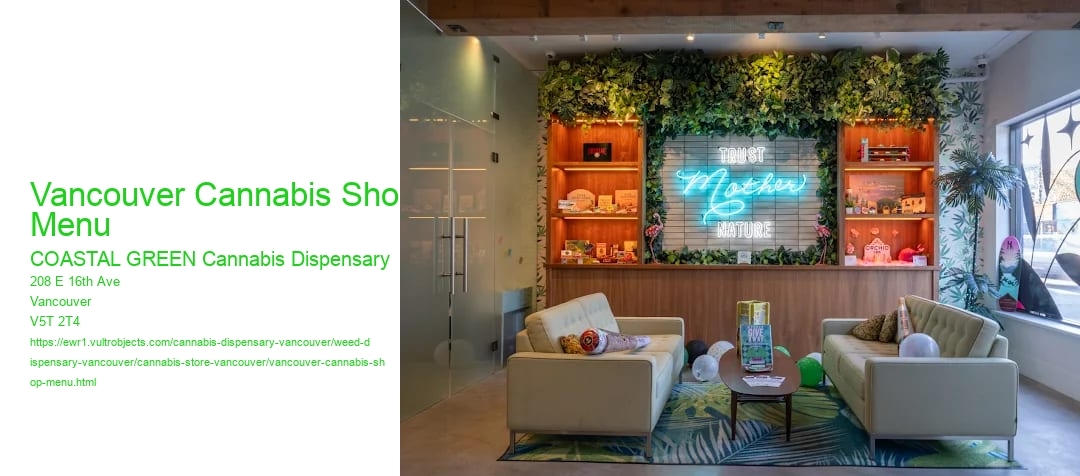 Vancouver Cannabis Shop Menu