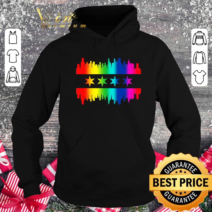Chicago Flag Skyline LGBT Gay Pride Parade shirt