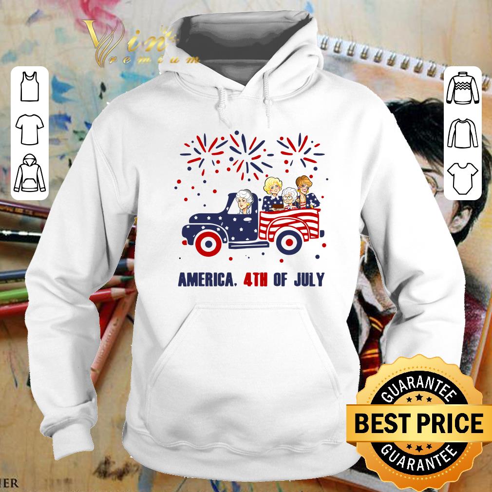 Golden Girls Characters Driving Car Firework America 4th Of July Independence Day shirt