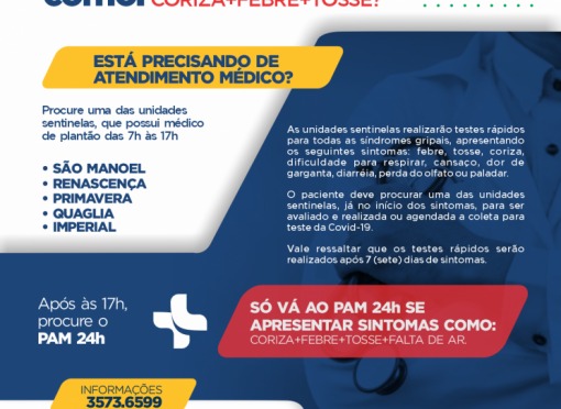 Secretaria de Saúde informa novos procedimentos para teste da Covid-19