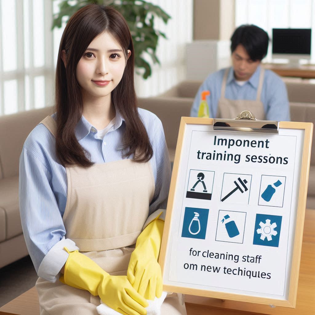 Implement training sessions for cleaning staff on new techniques