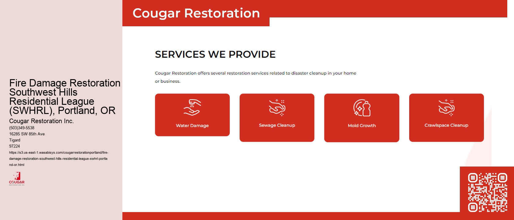 Fire Damage Restoration Southwest Hills Residential League (SWHRL), Portland, OR