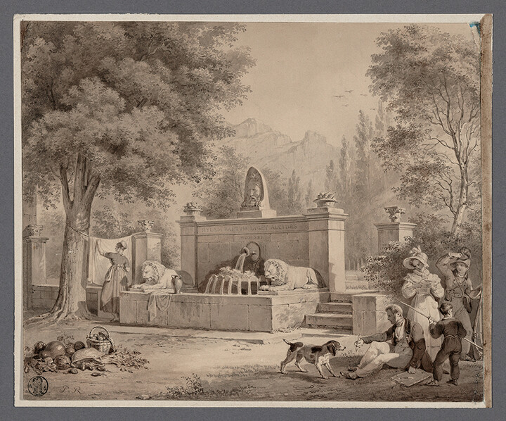 Etude de la fontaine d'Hercule (A study of the Hercules fountain)