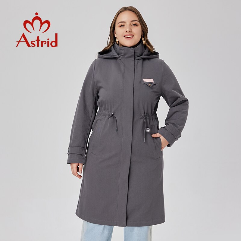 Aster D-gabardina larga para mujer, abrigo elegante, chaqueta cortavientos para mujer, ropa de talla grande, novedad de primavera 2023