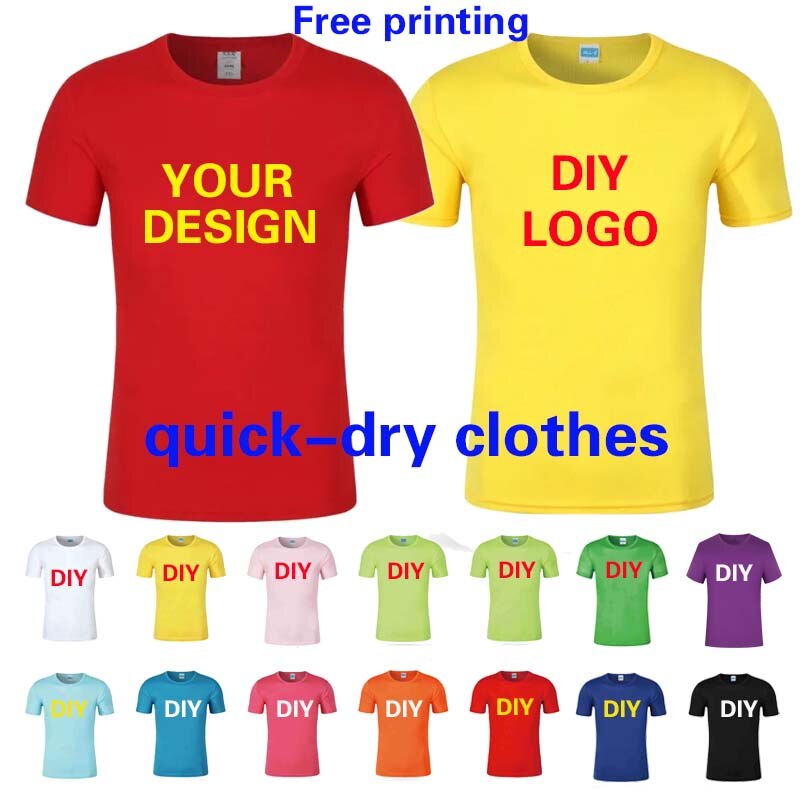Ropa de secado rápido, camiseta de maratón personalizada, ropa de clase, camisa cultural, logotipo impreso, camisa publicitaria, ropa de trabajo de manga corta