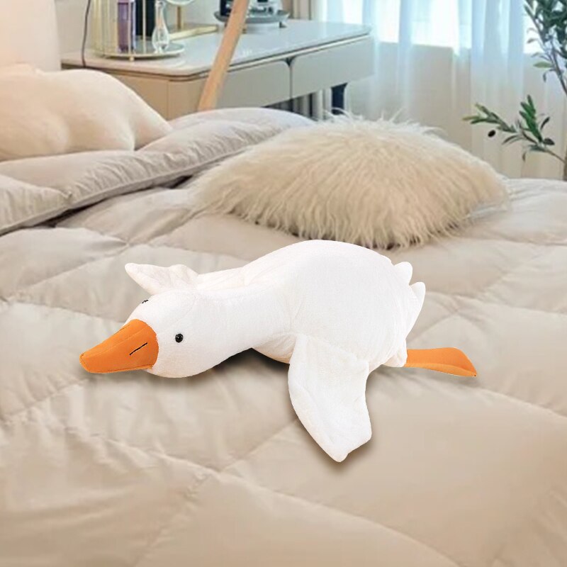 Almohada de ganso blanco grande de 50cm, almohada de bebé, almohada de peluche, muñeco relleno, juguete de peluche suave para niños