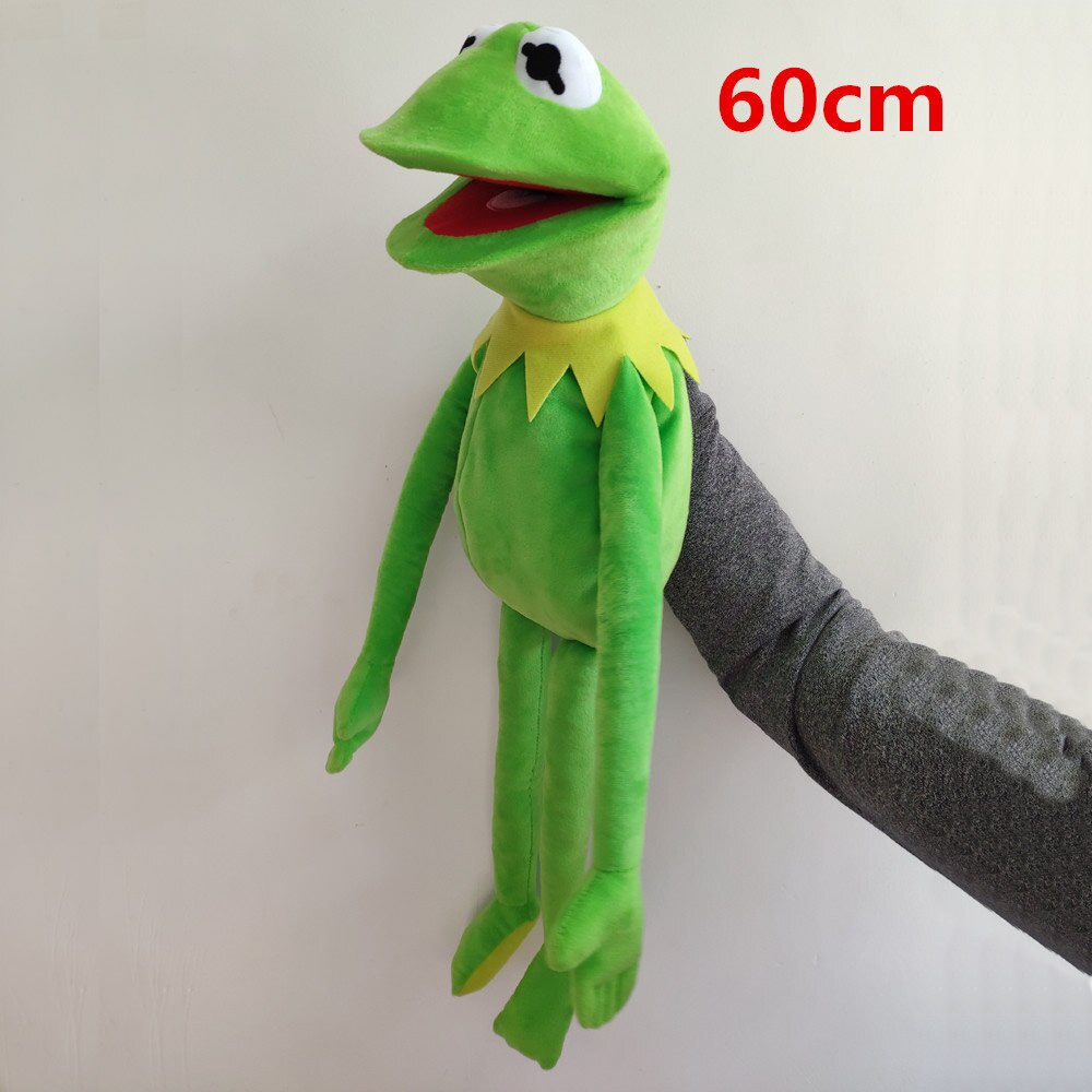Animal de peluche de la rana KERMIT, marioneta de mano, juguete de felpa para niños, 60cm = 23,6 pulgadas