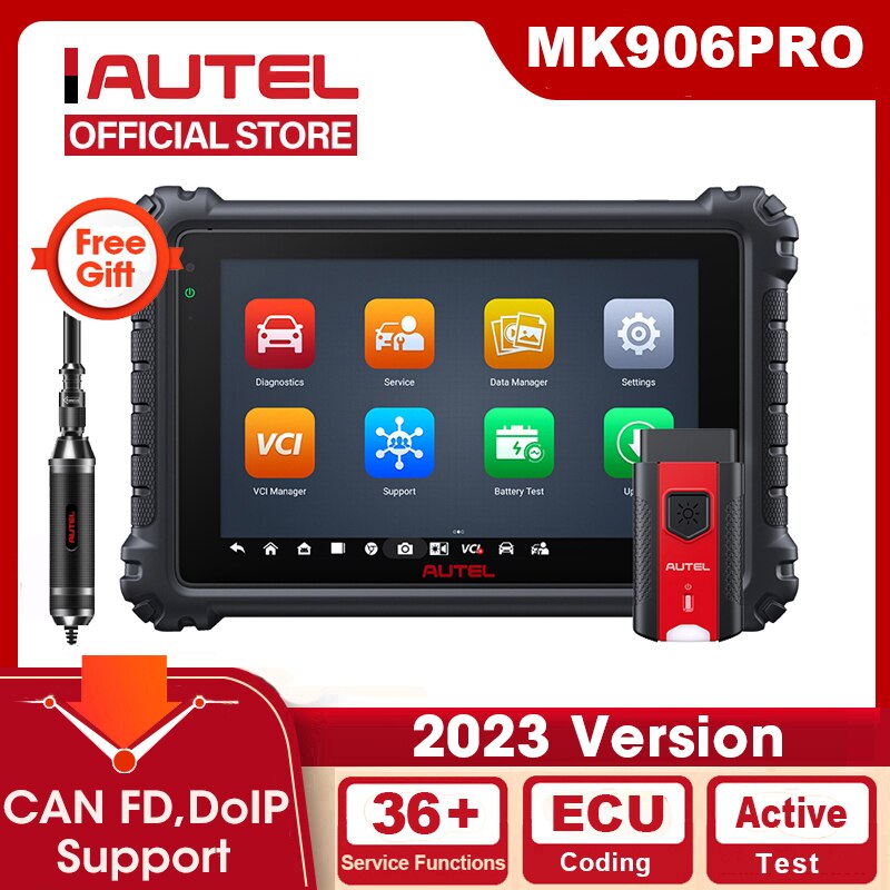Autel-herramienta de diagnóstico MaxiCOM MK906PRO, escáner automotriz con Bluetooth, codificación ECU, MK906 PRO, PK MS906BT, MK906BT