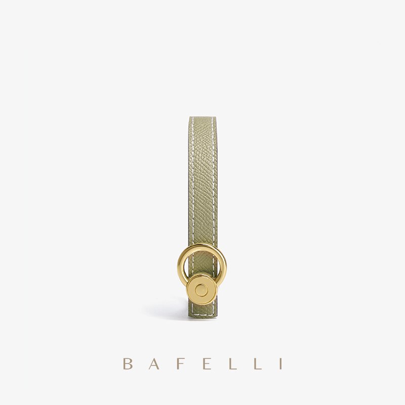 BAFELLI-cinturón de cuero para mujer, cinturón informal blanco liso, elegante, a la moda, novedad de 2023