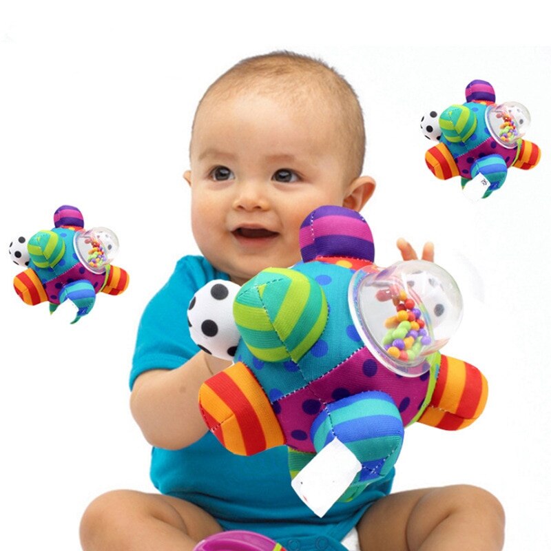 Bola de bomba de bebé que agarra la mano, Bola de sonajero con sensación táctil, sonajero 3D, bola con bultos