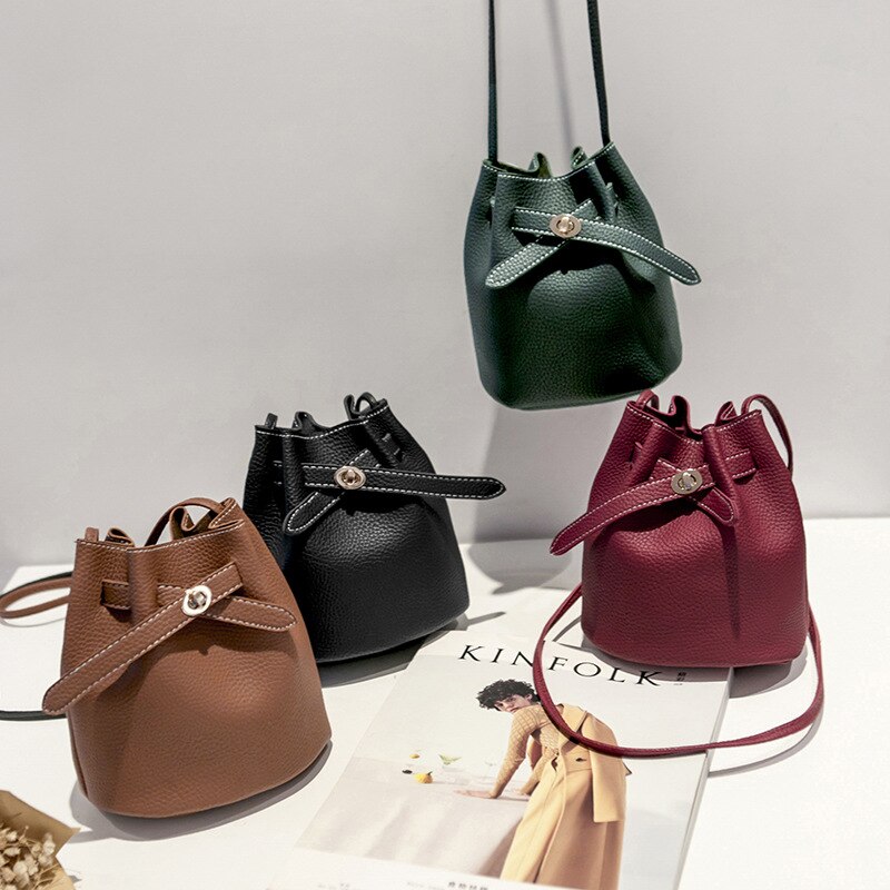 Bolso de cubo Simple para mujer, bolsa pequeña con cierre de correa ancha, bolso de hombro informal coreano, bolsos de diseñador de lujo, nuevo
