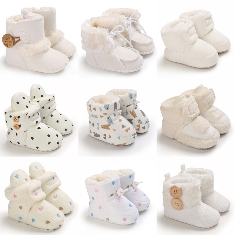 Botas para bebé y niño de 0 a 18 meses, zapatos cálidos de moda, con bolas peludas, para primeros pasos, otoño e invierno, 2022