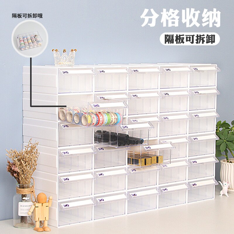 Caja de almacenamiento multifuncional tipo cajón, organizador de escritorio, accesorios de oficina, 140x90x42mm