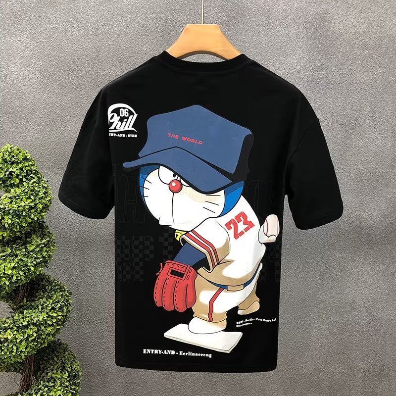 Camiseta de algodón para hombre, Tops de manga corta de dibujos animados geniales de Japón, camiseta blanca de alta calidad, Camiseta de cuello redondo, ropa para hombre, playera estampada para hombre