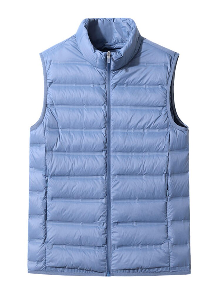 Chaleco ultraligero acolchado de plumón para hombre, chaqueta sin mangas ajustada, abrigo cálido, 8XL talla grande, 90%
