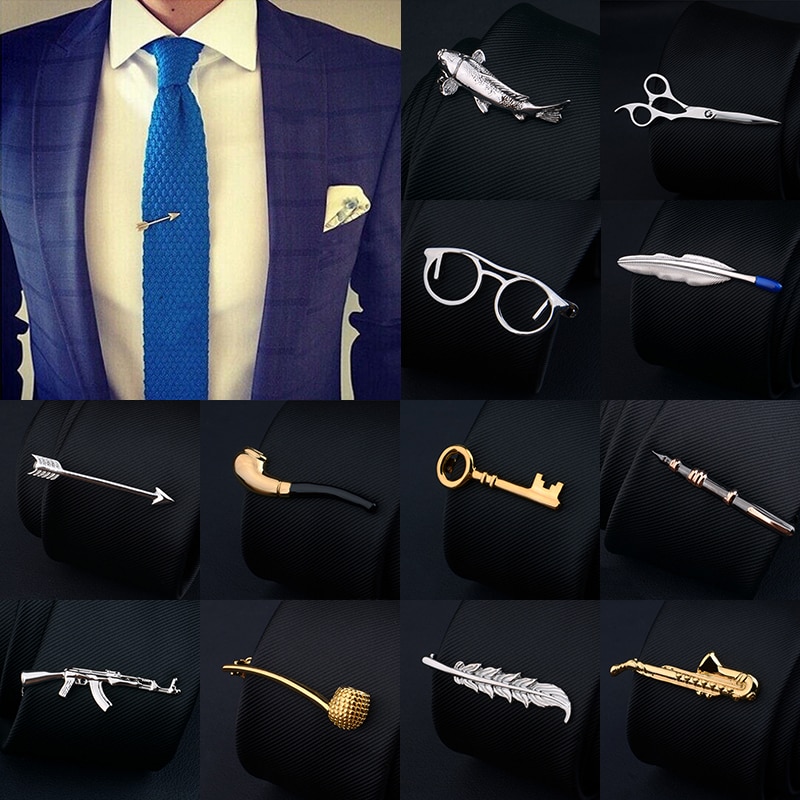 Clips de corbata de Metal para hombre, Clip de corbata de oro para ceremonia de boda, camisa Formal de cristal, Bar, regalos de fiesta, moda
