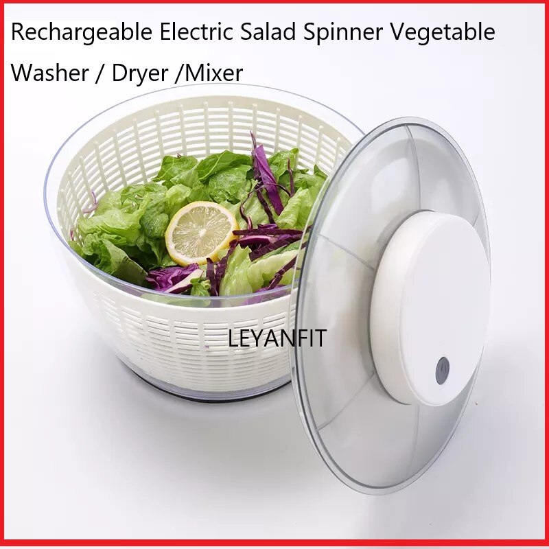 Coladores eléctricos automáticos para ensaladas, herramienta multifuncional para hacer ensaladas, lavadora de verduras, mezclador secador de verduras