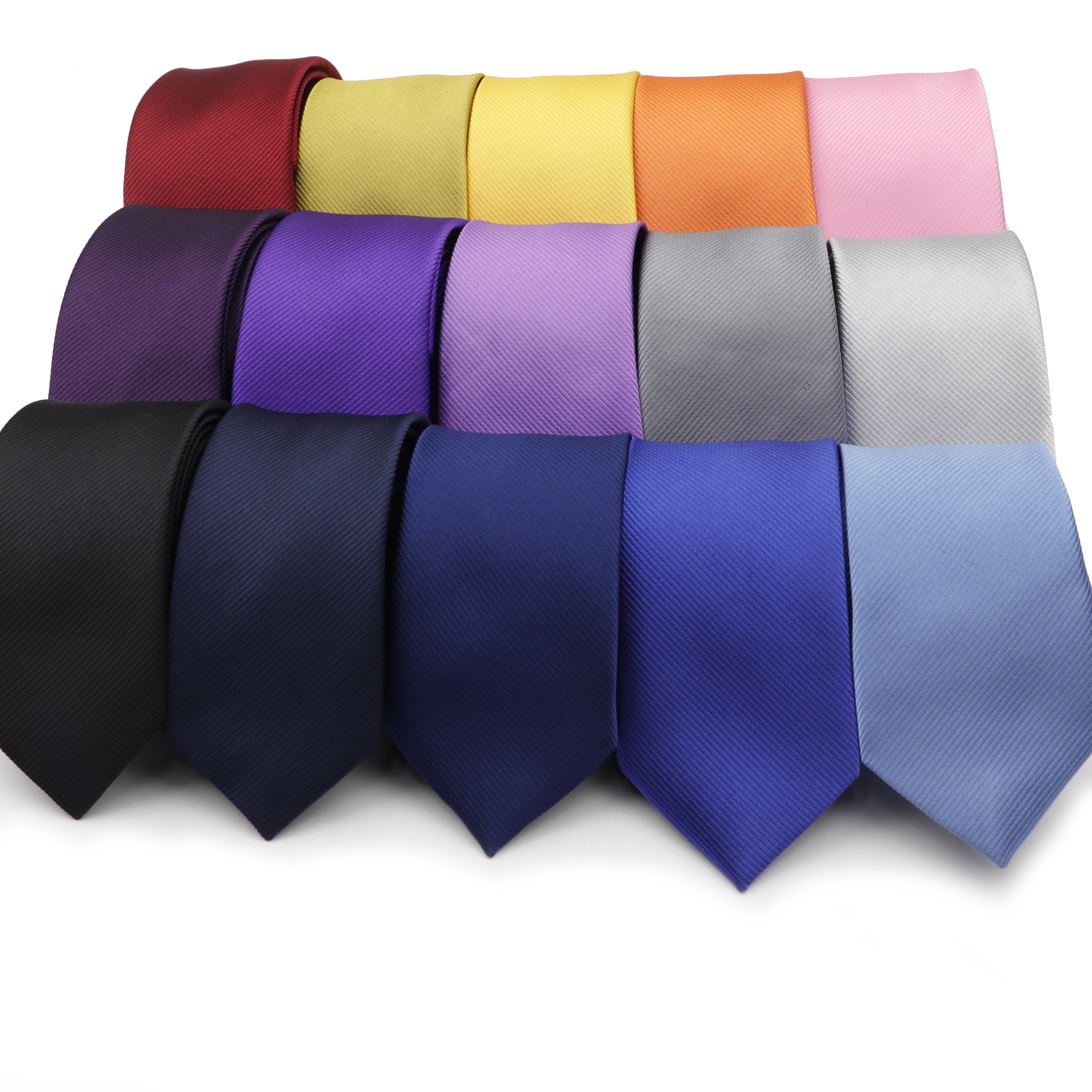 Corbata Formal para hombre, corbatas ajustadas de tamaño clásico, corbatas de boda coloridas sólidas, 2,5 pulgadas, Caballero de novio, gravata estrecha