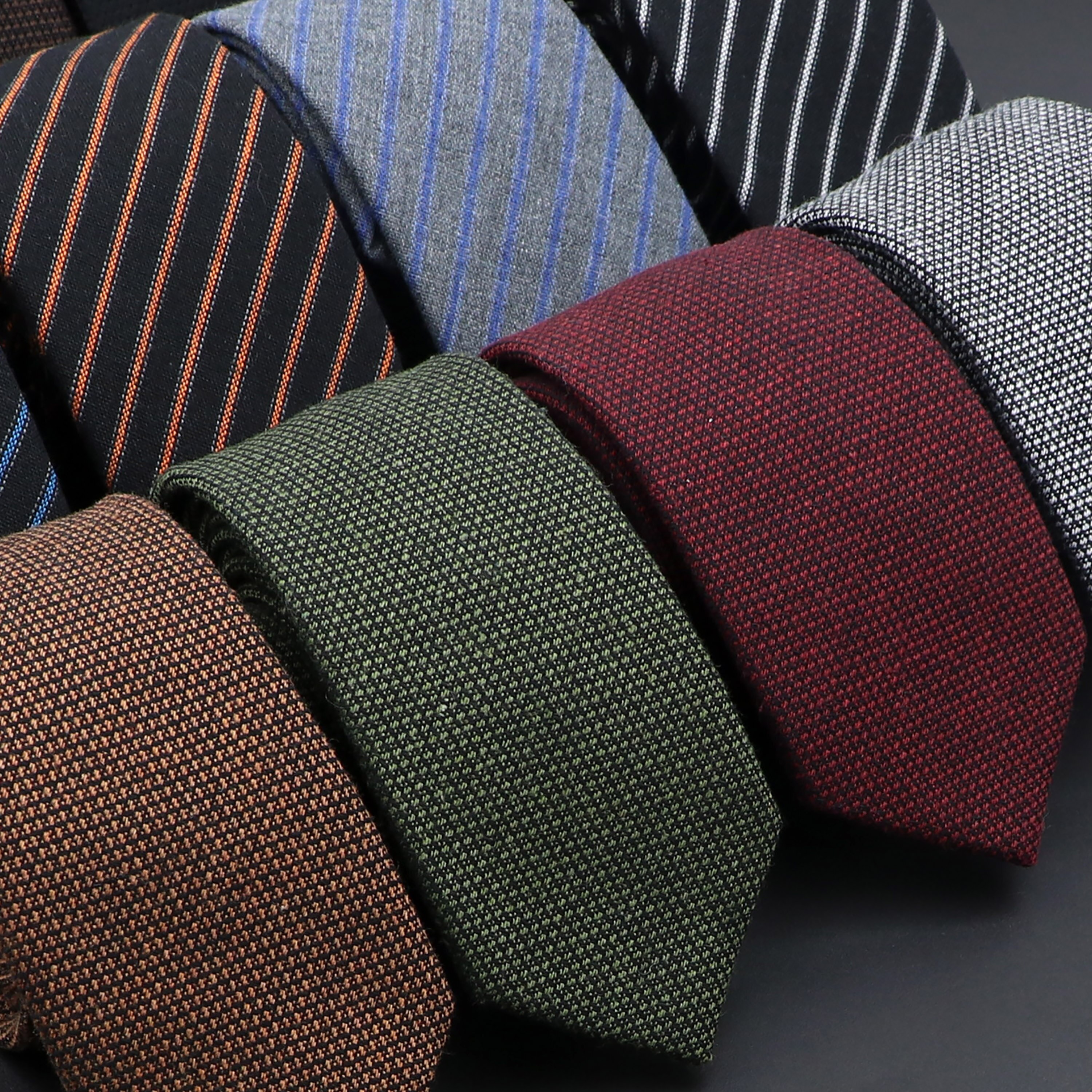 Corbata hecha a mano de algodón sólido de alta calidad para hombres, corbata de cuello estrecho a rayas, accesorios de corbata casuales delgados de Cachemira, originales