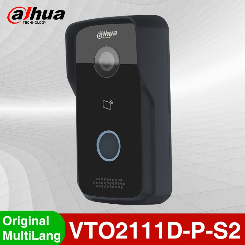 Dahua-timbre intercomunicador de vídeo para el hogar, Mini cámara IP, estación de Puerta de Villa, App remota, PoE, VTO2111D-P-S2 Original, multilenguaje