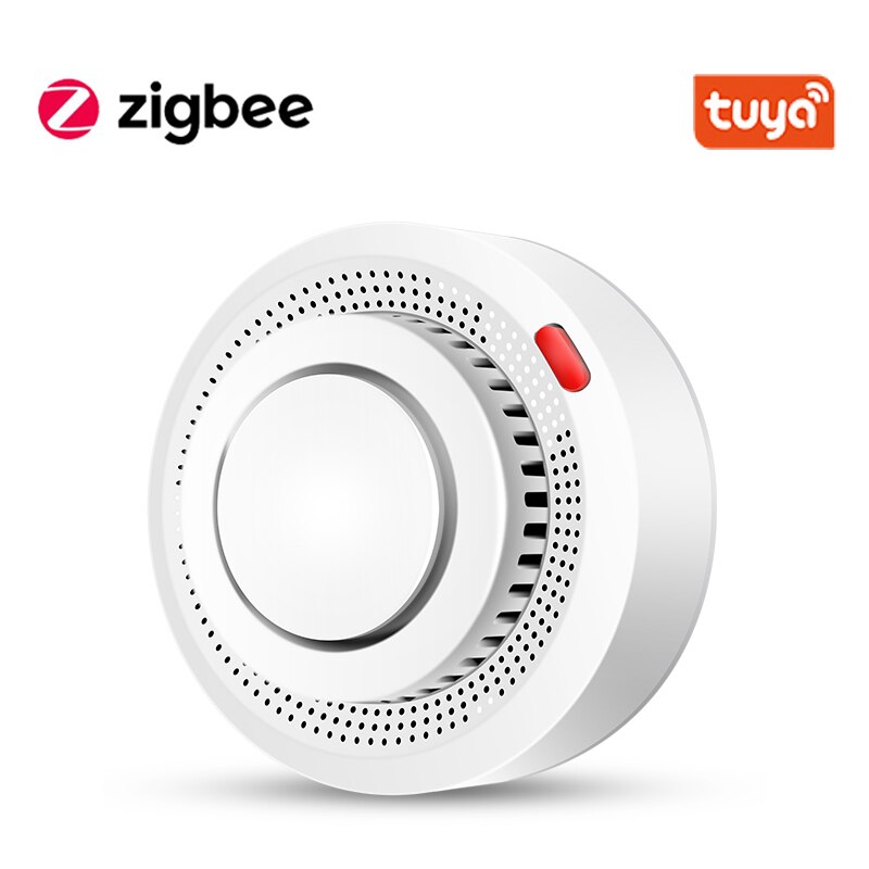 Detector de humo inteligente Tuya Zigbee, protección contra incendios, alarma de seguridad para el hogar, funciona con Tuya Zigbee Hub