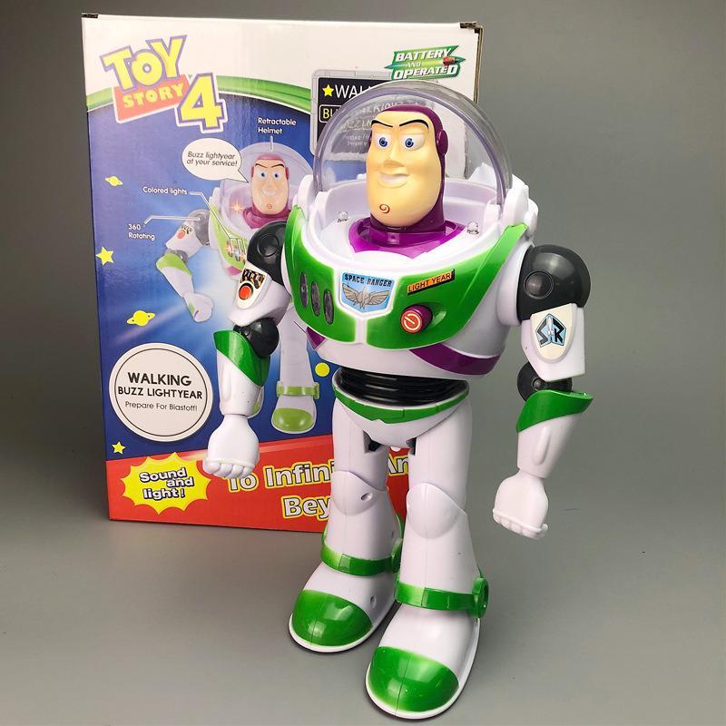 Disney-figura de acción de Toy Story 4 para niños, juguete Buzz Lightyear, música/luz con alas, regalo S03