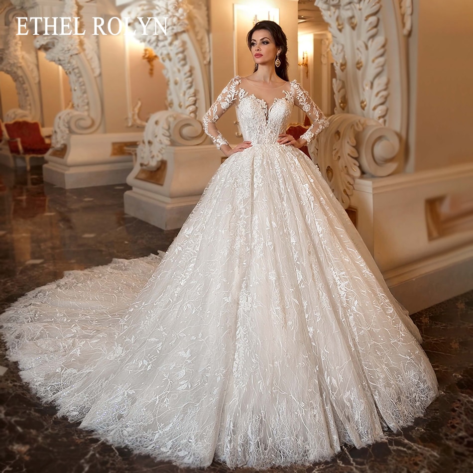 ETHEL ROLYN-Vestidos De boda De lujo para mujer, ropa De manga larga con apliques De cuentas, Vintage, Princesa, 2023