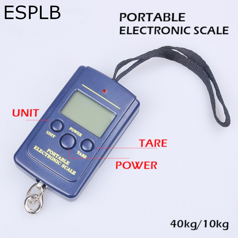 Esclb-Mini báscula Digital para equipaje, balanza electrónica sin luz de respaldo, 0-10KG/5g, 10-40KG/10g
