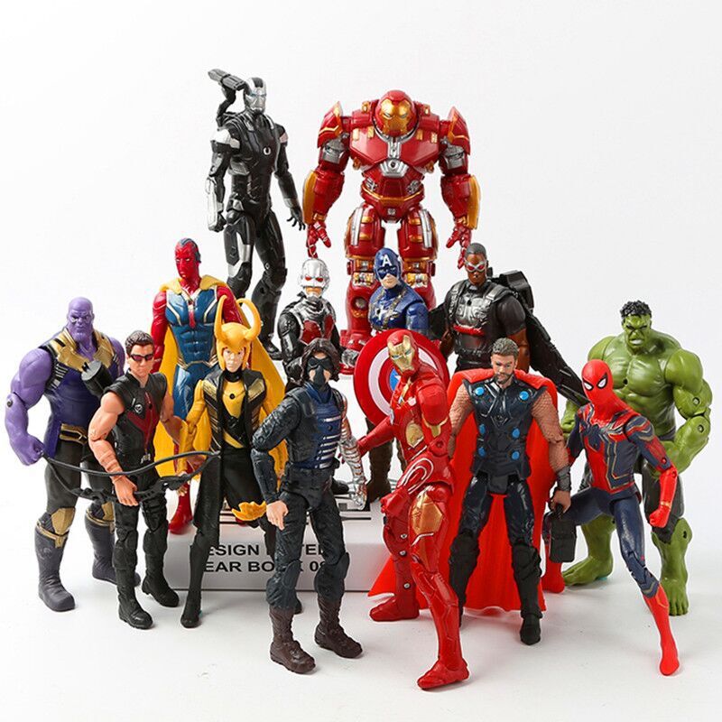 Figura de acción de los vengadores de Marvel, modelos a elegir de pantera negra, SpiderMan, Ironman, hulk, thor, juguetes para niños