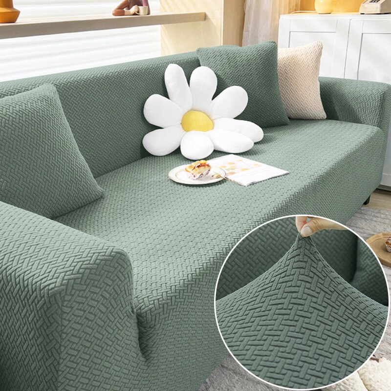 Funda gruesa de Jacquard para sofá, cubierta elástica de 1/2/3/4 plazas para sala de estar, funda de sofá esquinera en forma de L