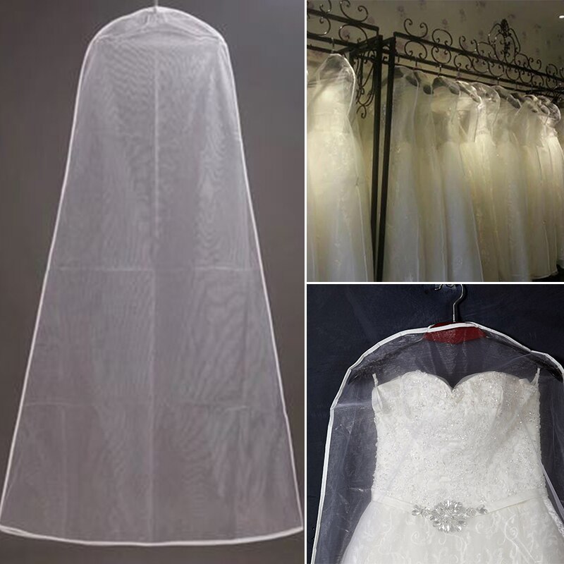 Fundas a prueba de polvo para vestido de novia, Protector de ropa, bolsas de almacenamiento, funda de armario transparente, 1 unidad