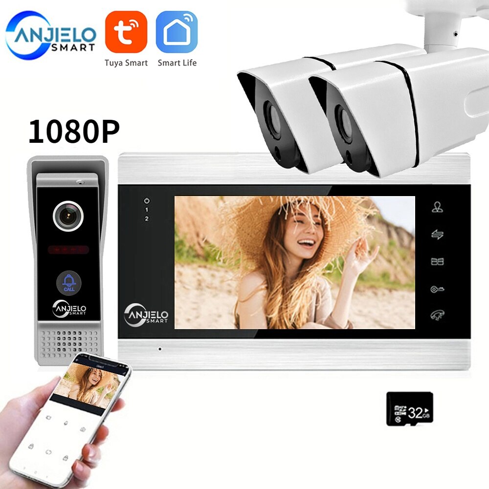 Intercomunicador de vídeo Tuya para el hogar, intercomunicador con Wifi para puerta de entrada, Control remoto por aplicación, desbloqueo, vídeo inteligente para el hogar