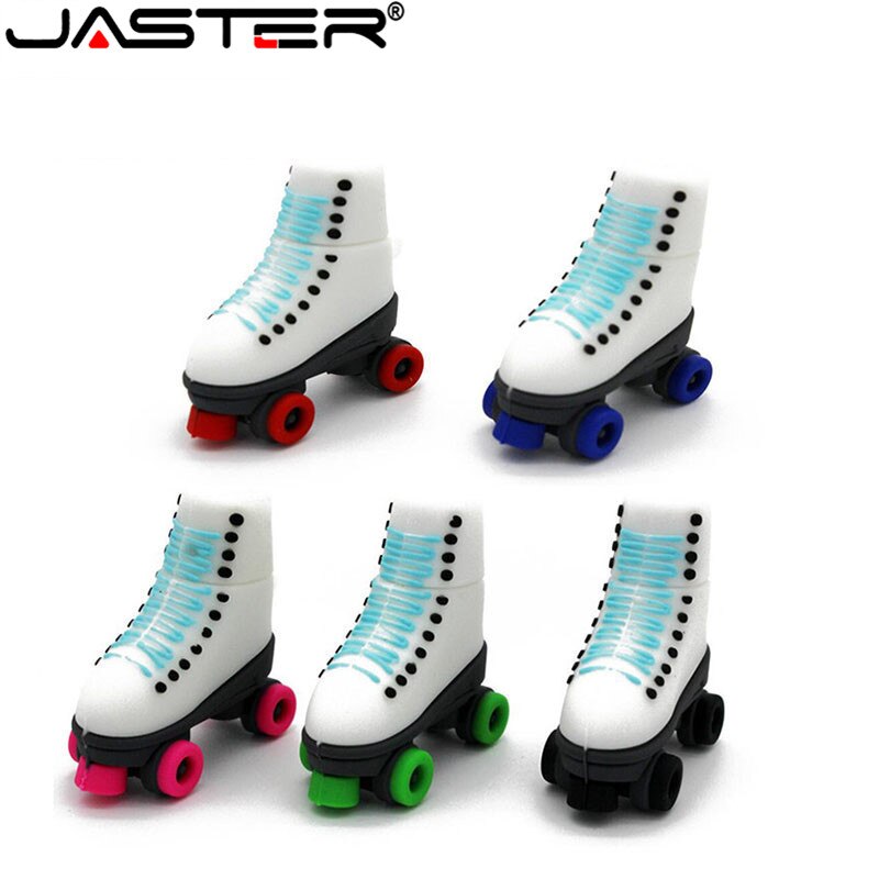 JASTER-Pen Drive de patines de dibujos animados, unidad de memoria Flash USB de 4GB, 8GB, 16GB, 32GB, 64GB y 128GB