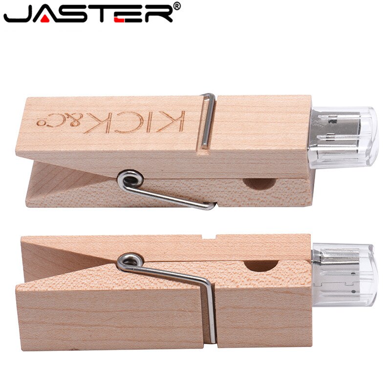 JASTER-Pendrive de madera con Logo personalizado, unidad Flash, 4GB, 16GB, 32GB, 64GB, 128GB, Creativo, 1 unidad