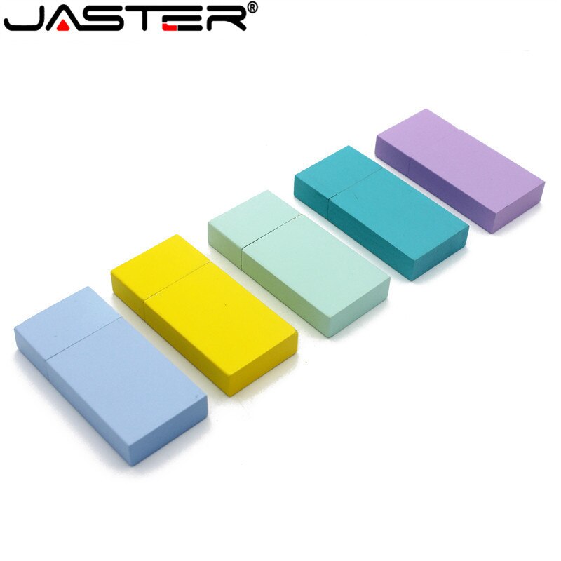 JASTER-unidad Flash USB de madera, Pendrive de arce con logotipo gratis de over10 piezas, 64GB, 16GB, 32GB, 5 colores