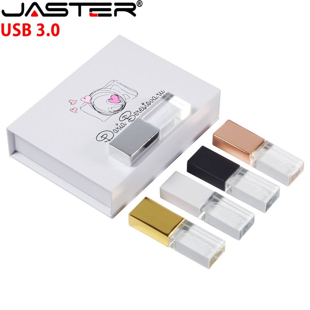 JASTERS-unidad Flash USB 3,0, Pendrive resistente al agua, con logotipo gratis de 4GB, 8GB, 16 GB, 32GB, 64GB y 128GB, ideal para regalo de boda