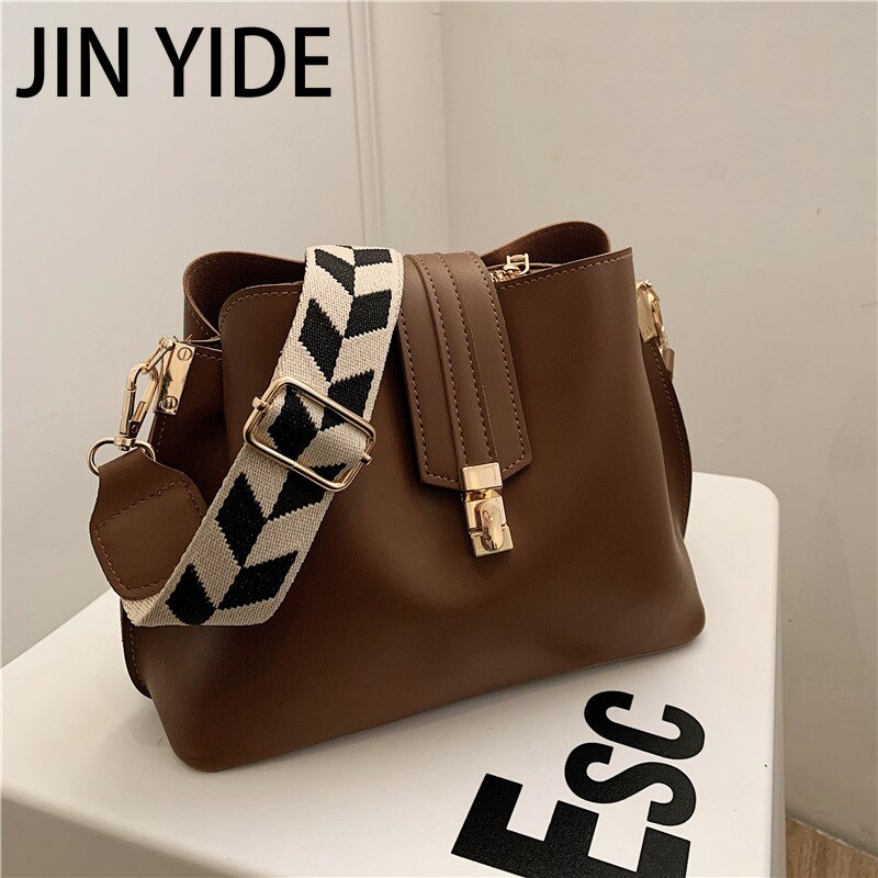 JIN YIDE-Bolso cruzado de piel sintética para mujer, pequeña bandolera de estilo Vintage, de diseñador, a la moda, de lujo, color negro, 2023